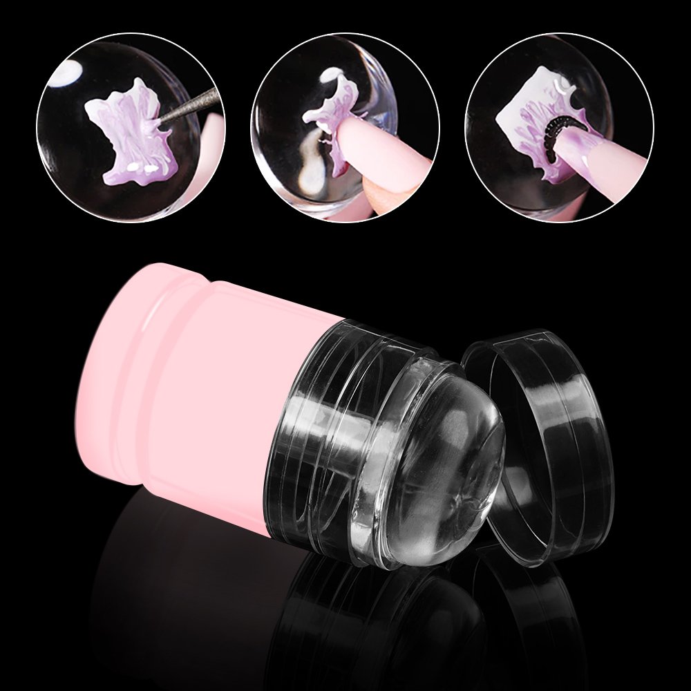 BQAN Rotatable Jelly Silicone Template Nail Plates Artistic Nail Stamper Scraper Set Pen French Nail Stamps Tool