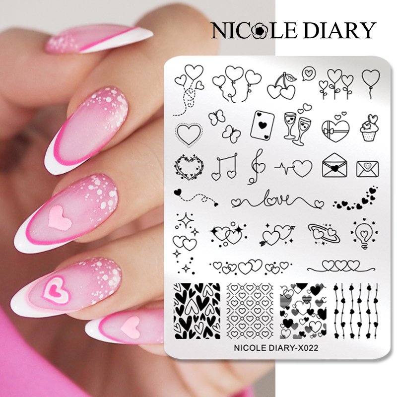 NICOLE DIARY Newest Design Stamp Templates Nail Art Plates Christmas Snowflakes Stainless Steel Nail Stamping Plates Wholesale