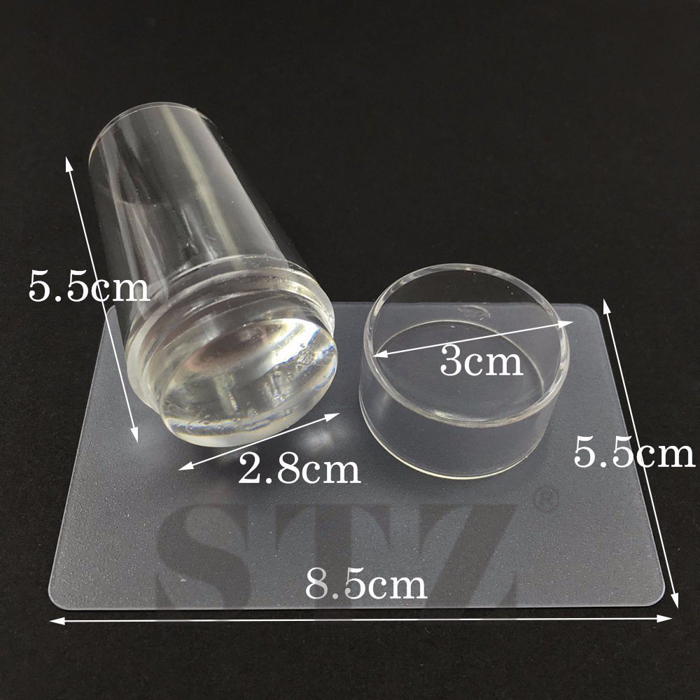 Transparent Jelly Silicone Stamper For Nail DIY Decals Print Design Clear Silicone Nail Stamper Set Plate Kit