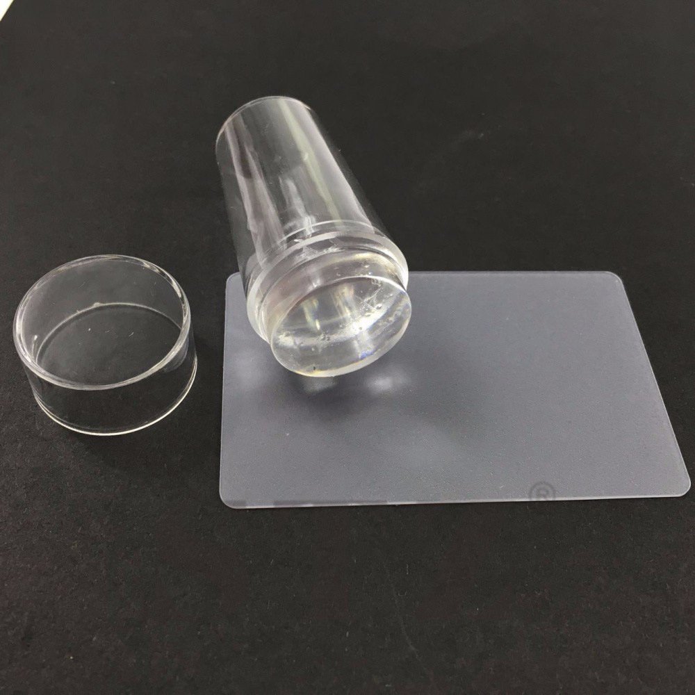 Transparent Jelly Silicone Stamper For Nail DIY Decals Print Design Clear Silicone Nail Stamper Set Plate Kit
