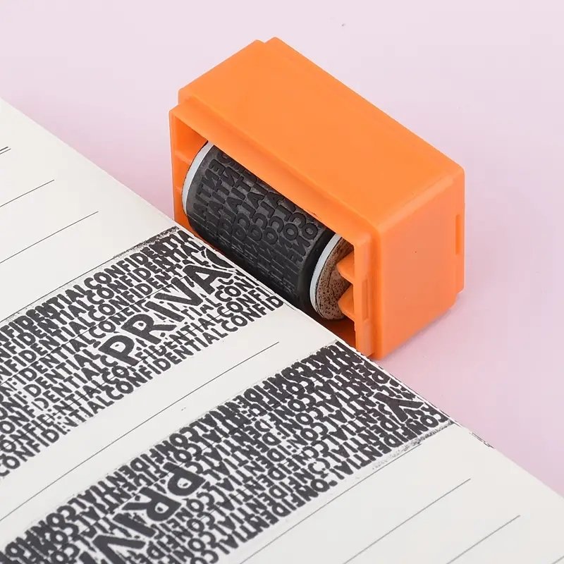 Confidential Seal Refillable Security Privacy Confidentiality Information Blackout Theft Protection Roller Stamp