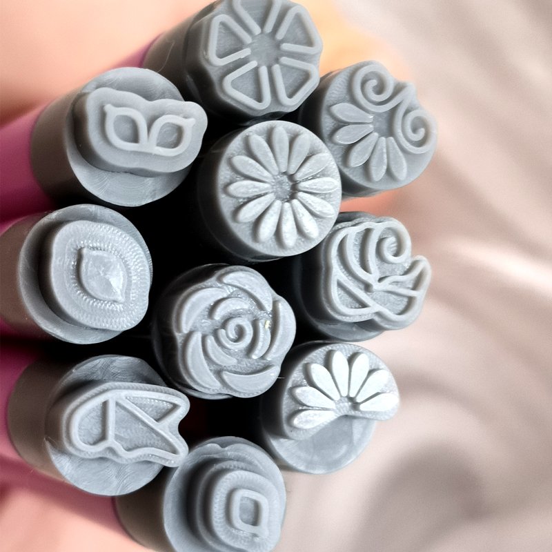 New Pink 6pcs/set Nail Art Stamp Pen Tools For Manicure DIY Flower Design Nail Art 3d Nail Seal