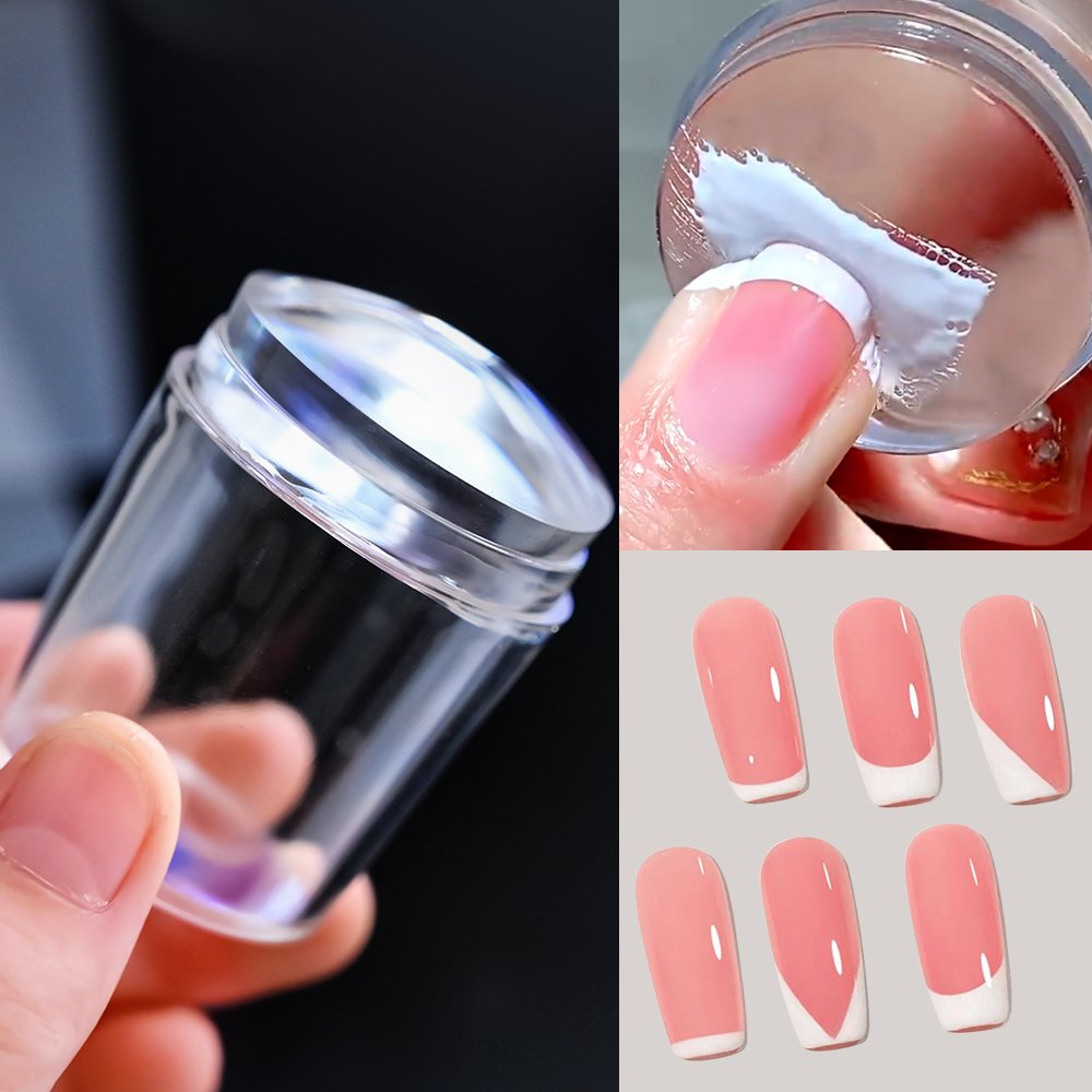 Aurora Symphony Jelly Silicone Nail Stamper with Scraper Nail Art Stamping Kit French Plate Stamp Polish Stencil Templat