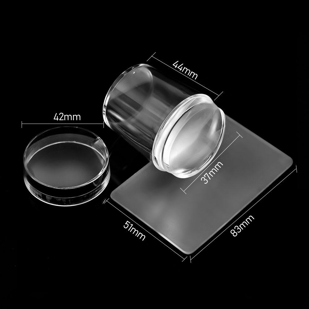 Aurora Symphony Jelly Silicone Nail Stamper with Scraper Nail Art Stamping Kit French Plate Stamp Polish Stencil Templat