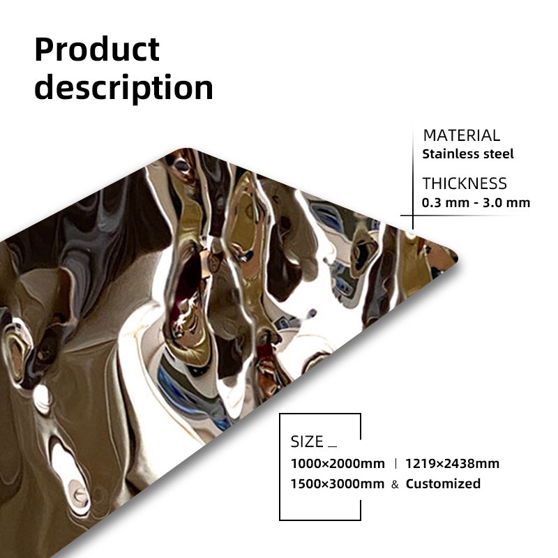 201 304 sliver Water Ripple Stainless Steel Sheet Stamped Stainless Steel Plate Sheet Decoration Metal Wall Panel