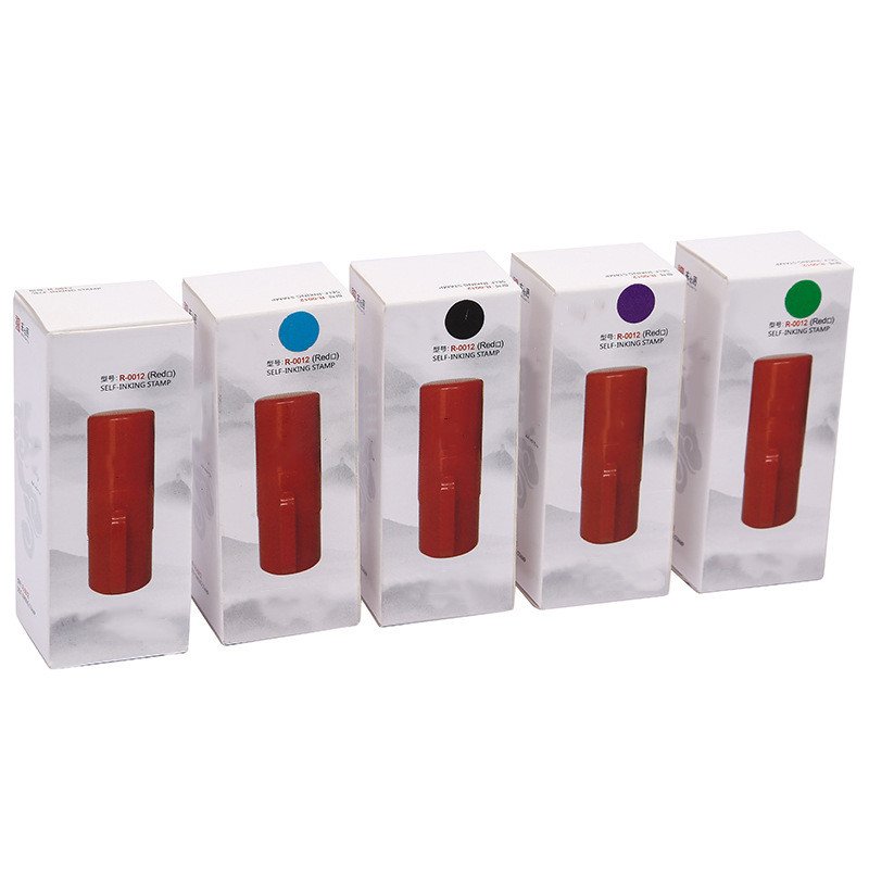 Pre Inked Fiscal Rubber Stamps Logo Office Machine Stamp Custom Round Self Inking Stamps