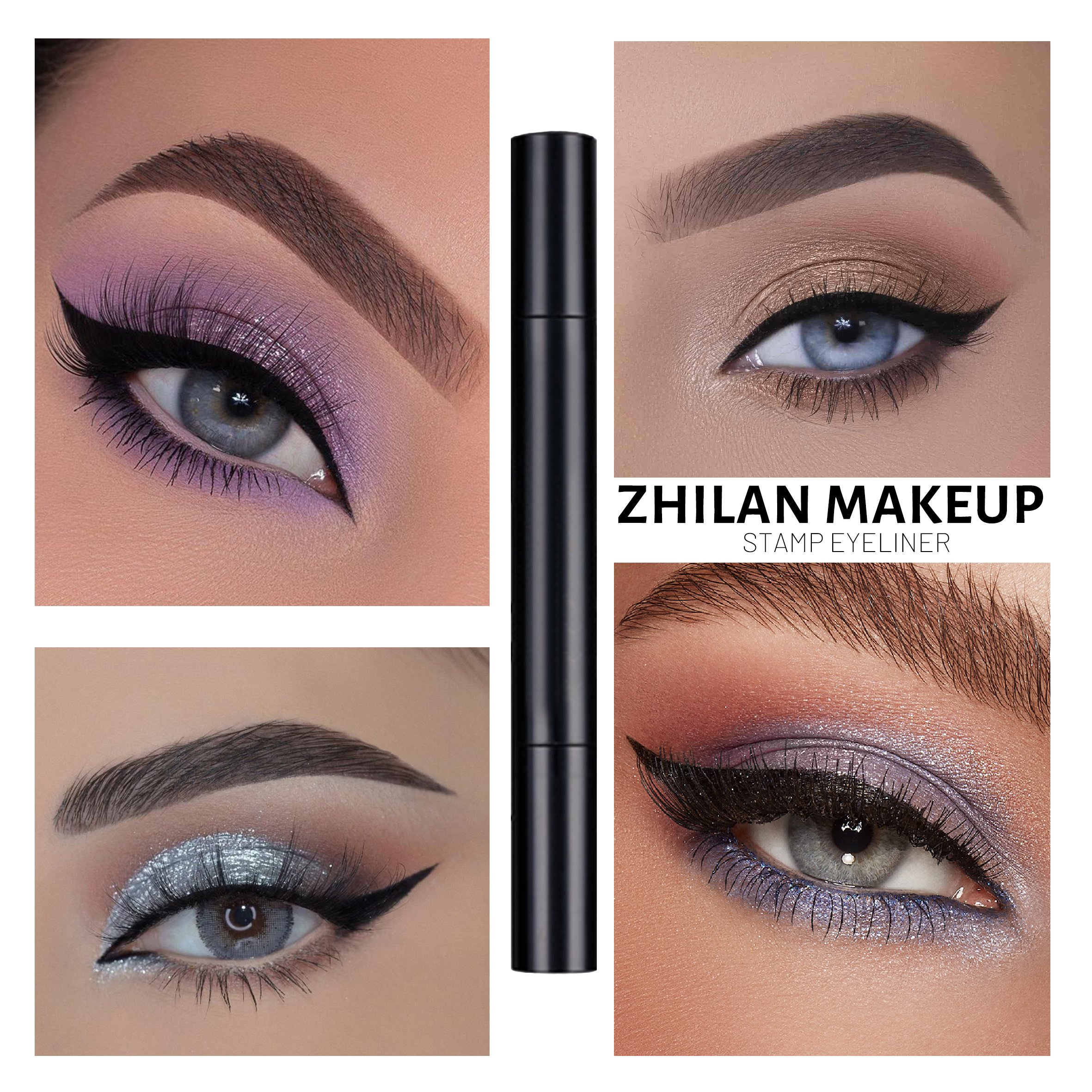Private label Double Head Eye Liner Waterproof long lasting Wing Stamp makeup Stamp Eyeliner Pen