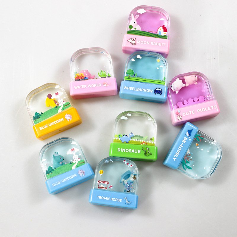 Custom Name Stamps Pre Inked Cute Animal Kids Toy Stamps for Children Clothes