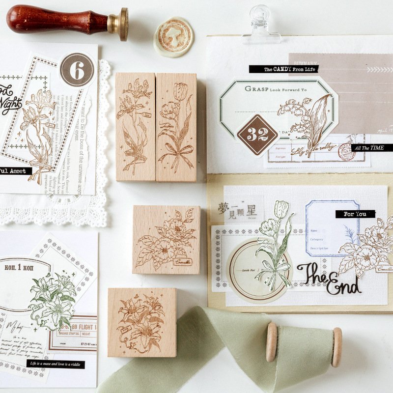 8 Pcs Combination Wooden Stamp English Short Sentence Series 8 Pieces Journal Diary Diy Wooden Stamp