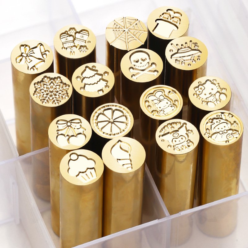 Cylindrical series Solid brass stamps, embossed seals, wax beads, metal heads, stamps, holiday gifts, manufacturers, wholesale