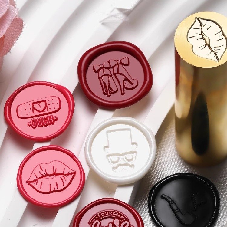 Cylindrical series Solid brass stamps, embossed seals, wax beads, metal heads, stamps, holiday gifts, manufacturers, wholesale