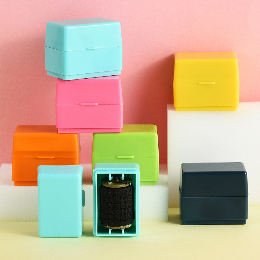 New style self-inking Id guard roller stamps identity theft protection stamp self-inking math stamp roller