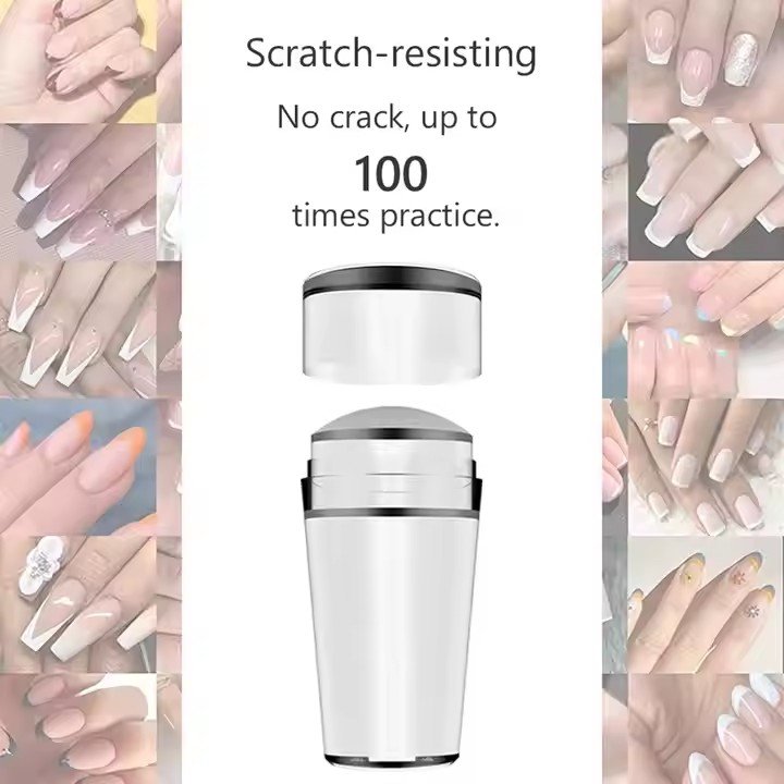 Wholesale BIN Pure Clear Jelly Silicone Nail Stamper Set Transparent Nail Art Stamper with Clear Silicone Stamping Plate