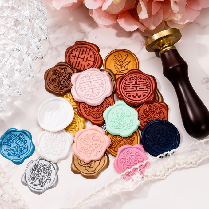 EACAJESS Gift Party Wax Sticker Wedding Invitations Self Adhesive Sealing Wax Seal Label Packages