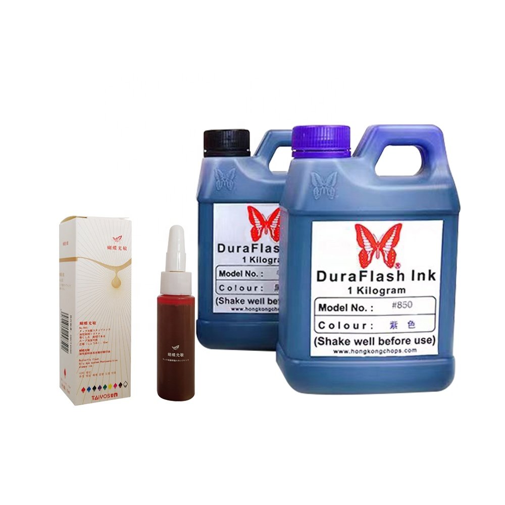 Best quality photosensitive self inking flash stamp ink refill 5ml 1000ml for bank finance office work