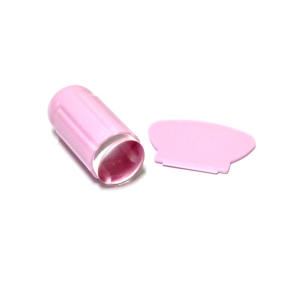9.5x14.5cm Clear Jelly Nail Art Stamper Scraper Set Silicone Head Polish Stencil Template Stamping Plate Nail Stamper Scraper