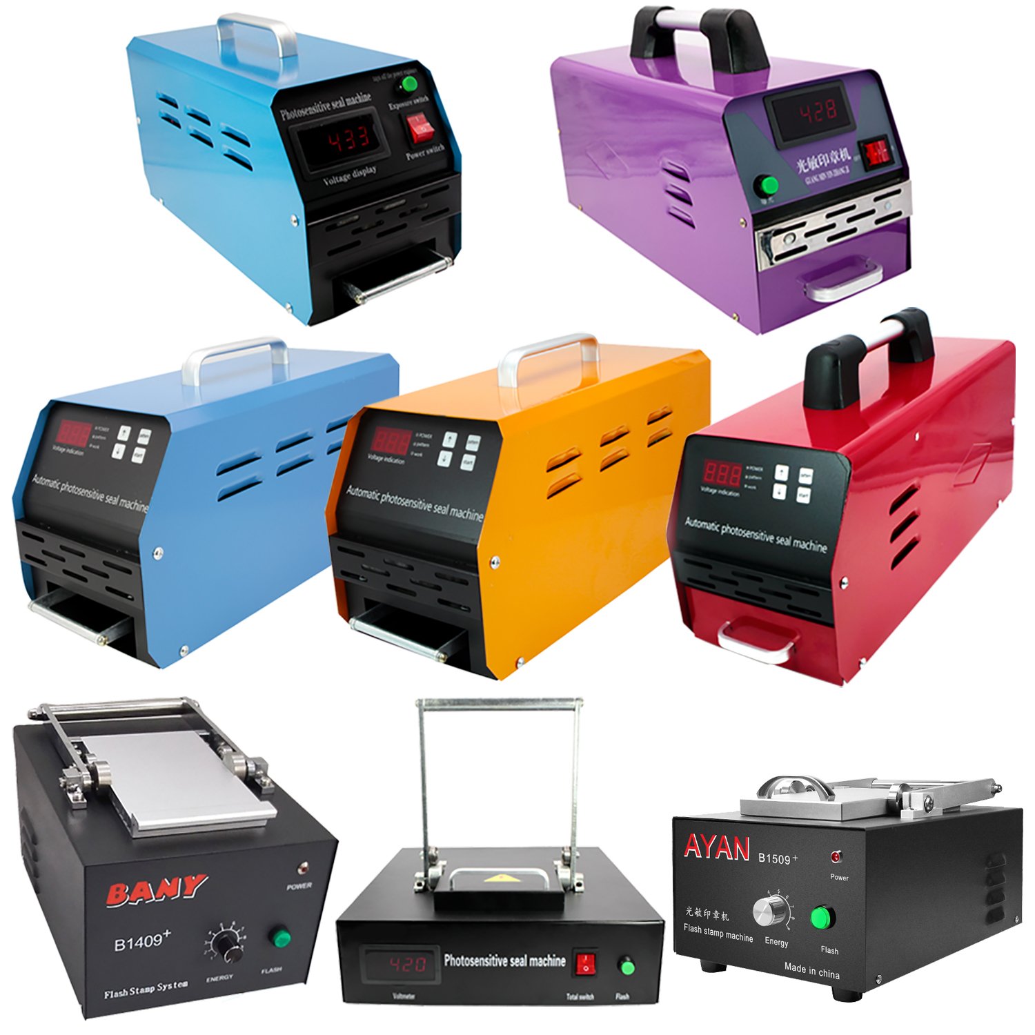 70*110mm working area fully automatic photosensitive rubber name flash stamp making machine