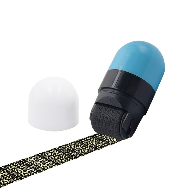 HD capsule shape seal kid toy two roller stamp encipher confidential privacy stamp capsule stamper