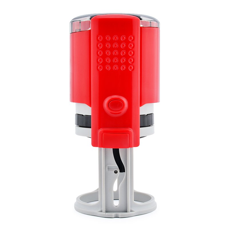 Top selling office use round R40 rubber stamp self inking plastic stamp with blue ink pad