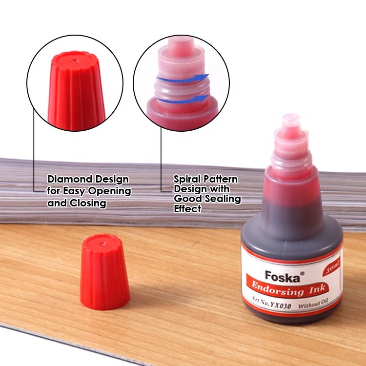 Foska 5 Colors Safe and Non-toxic No Bleed 30ml Quick Dry Stamp Pad Ink for Stamp Pad with Narrow-Pointed Tip