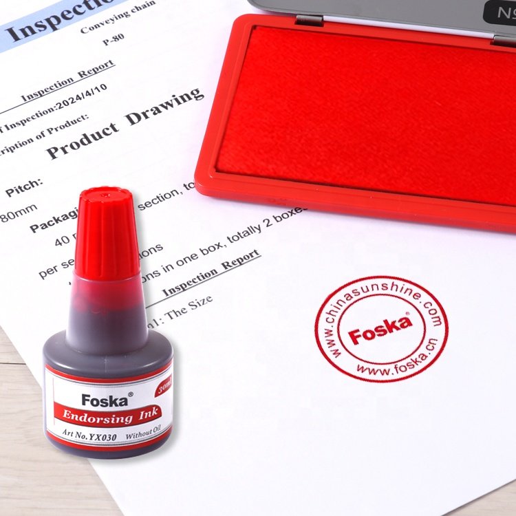 Foska 5 Colors Safe and Non-toxic No Bleed 30ml Quick Dry Stamp Pad Ink for Stamp Pad with Narrow-Pointed Tip
