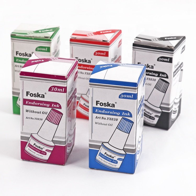 Foska 5 Colors Safe and Non-toxic No Bleed 30ml Quick Dry Stamp Pad Ink for Stamp Pad with Narrow-Pointed Tip