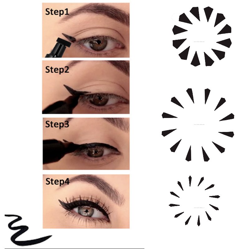 Cat Eye Makeup cruelty free pen Sexy Double-end vegan Winged Eyeliner eraser Stamp Waterproof Liquid organic Eye liner