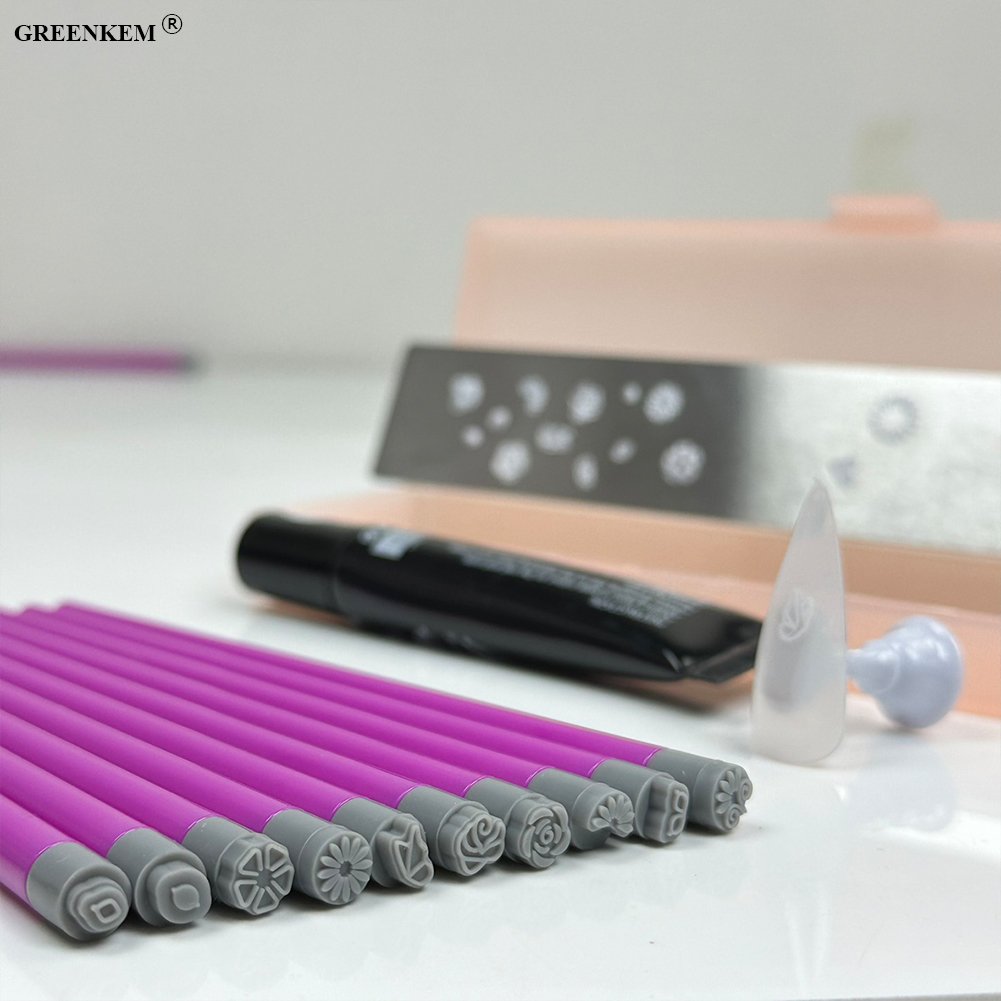 Custom Logo Nail Art Stamper Pen 6/10/15 Pcs in 1 Set Rubber or Metal Nail Art Stamp Pen