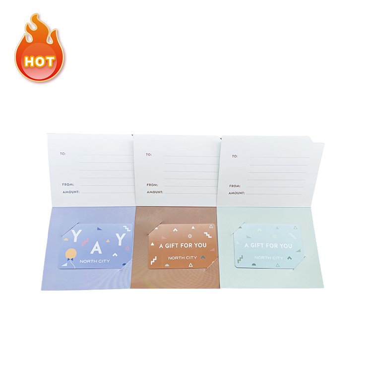 Customized design fashional gold hot foil stamped gift card