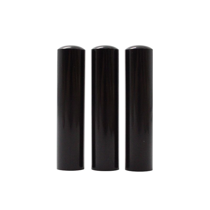 Black Buffalo Horn round Seal Customizable and Processable Material for Office Use as Sealing Stamp