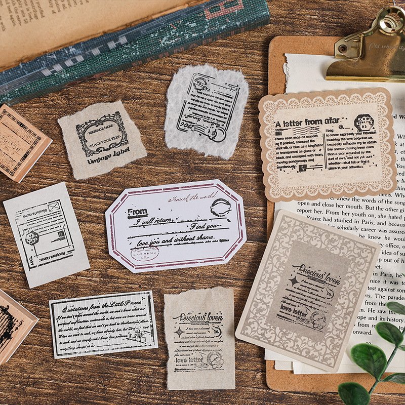 Wholesale creative retro English rubber diary DIY decorative wooden stamp seal set