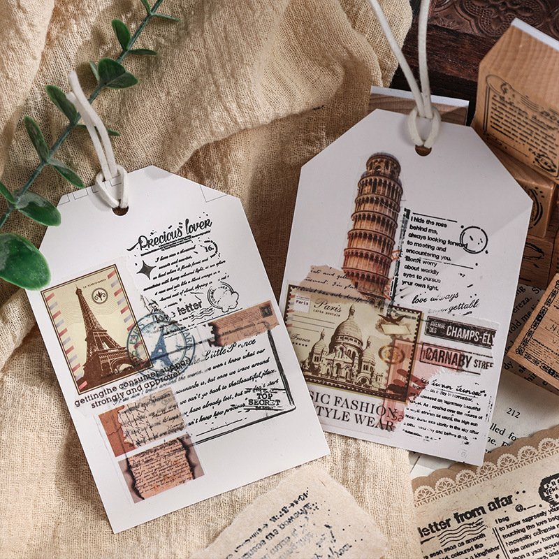Wholesale creative retro English rubber diary DIY decorative wooden stamp seal set