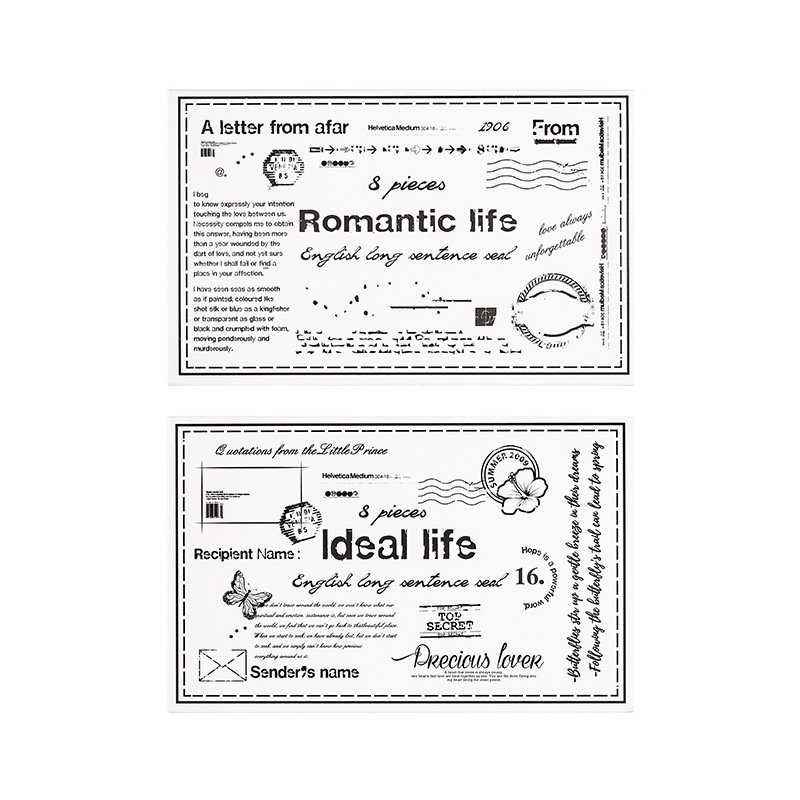 Wholesale creative retro English rubber diary DIY decorative wooden stamp seal set