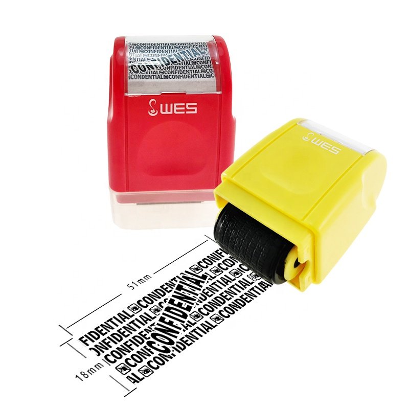 Custom roller stamp WES R-1820 privacy protection flash stamp