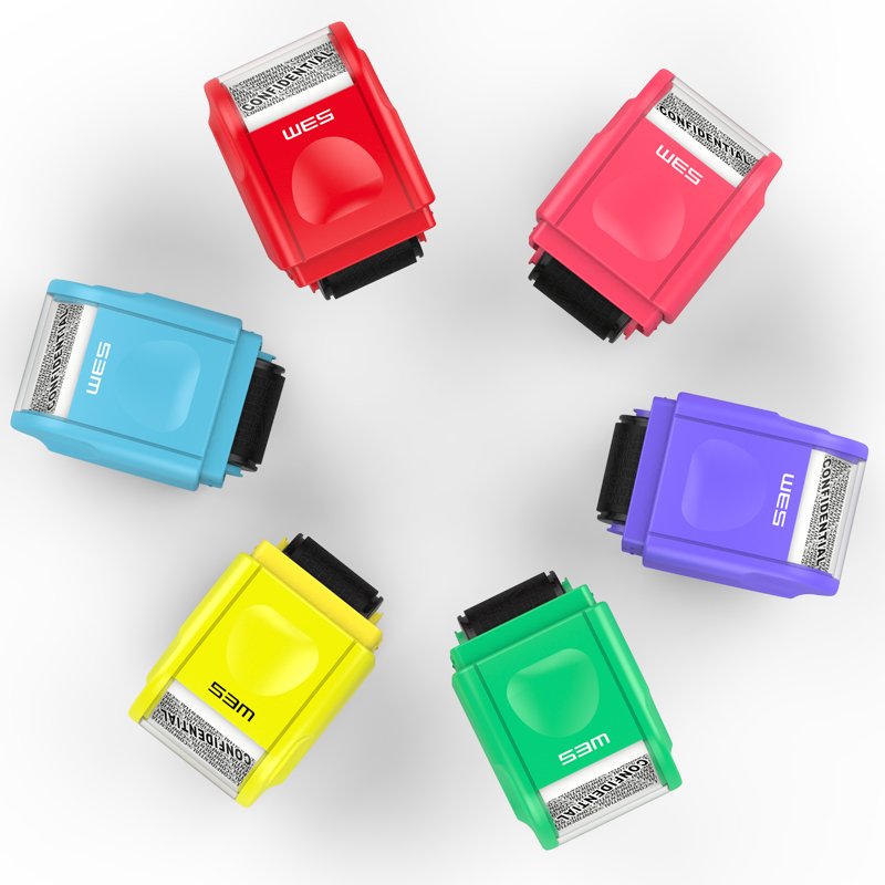 Custom roller stamp WES R-1820 privacy protection flash stamp