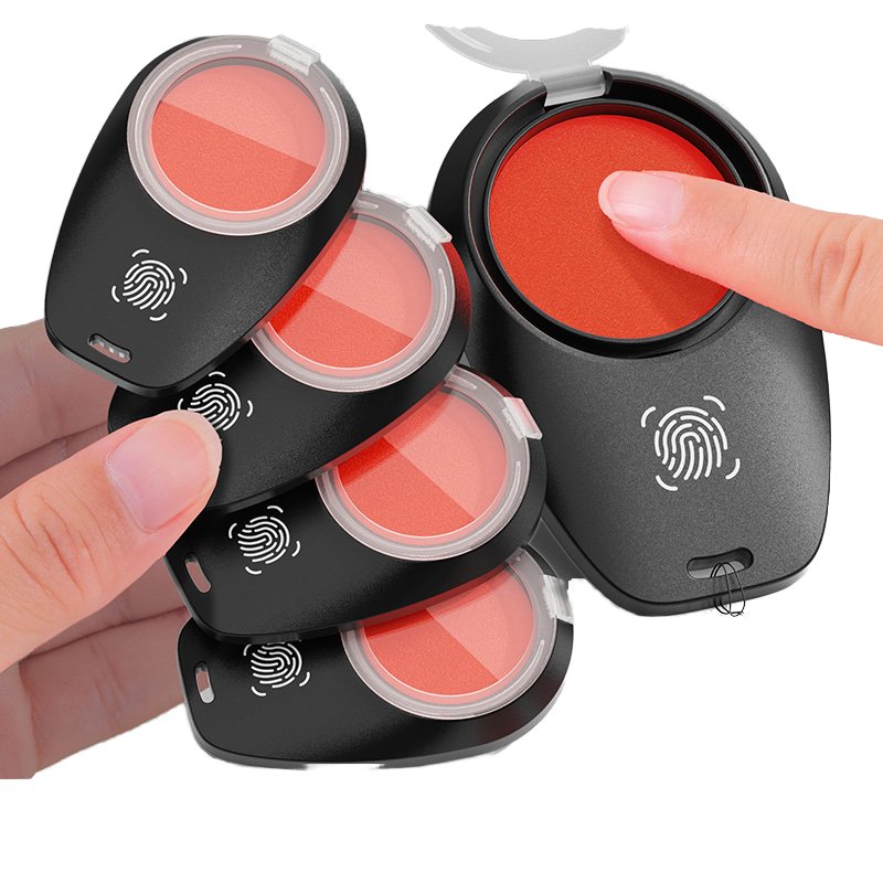 Round Fingerprint Office Thumb Pad Flashes Temple With Signature Ink Pad For Use As Seal