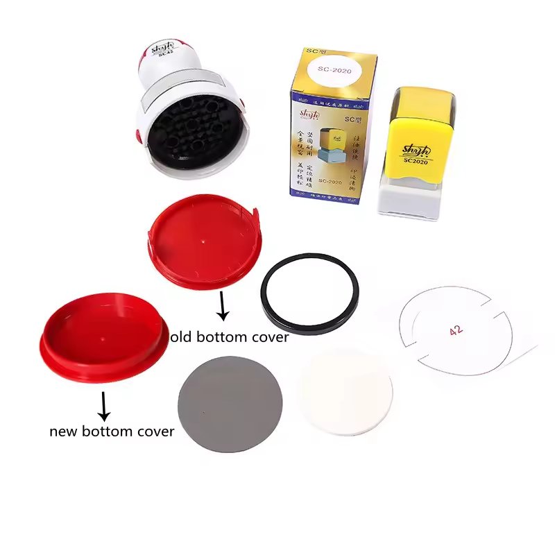 SC Series Pre Inked Double Foam Pad Custom Stamp Logo Handle Photosensitive Ink Rubber Stamp