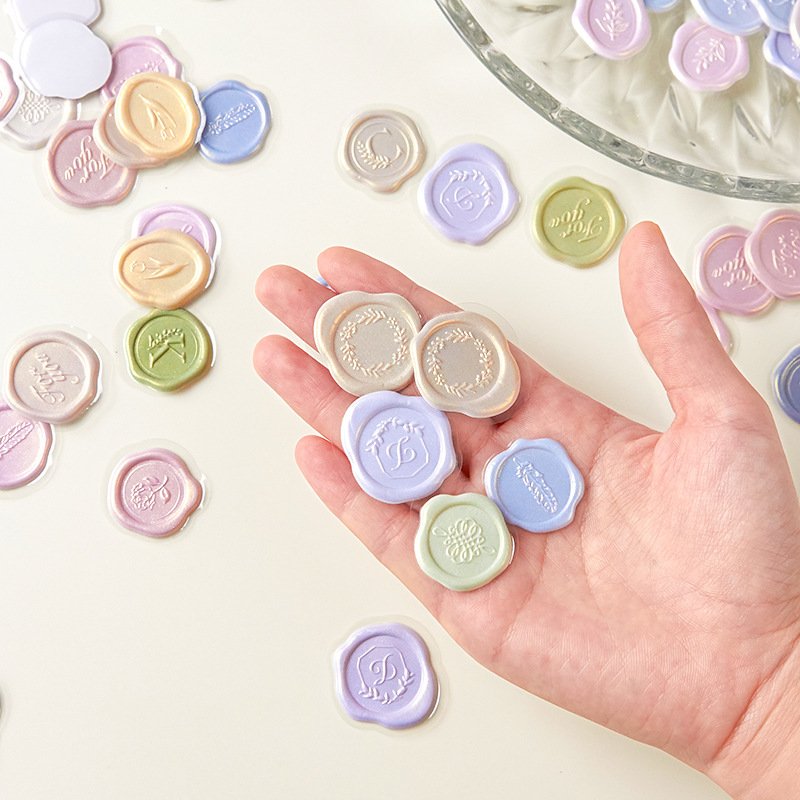 China Manufacturer Personalized Door to door Shipping Wax seal Decorative Wedding Debossed Custom wax seal stamp sticker
