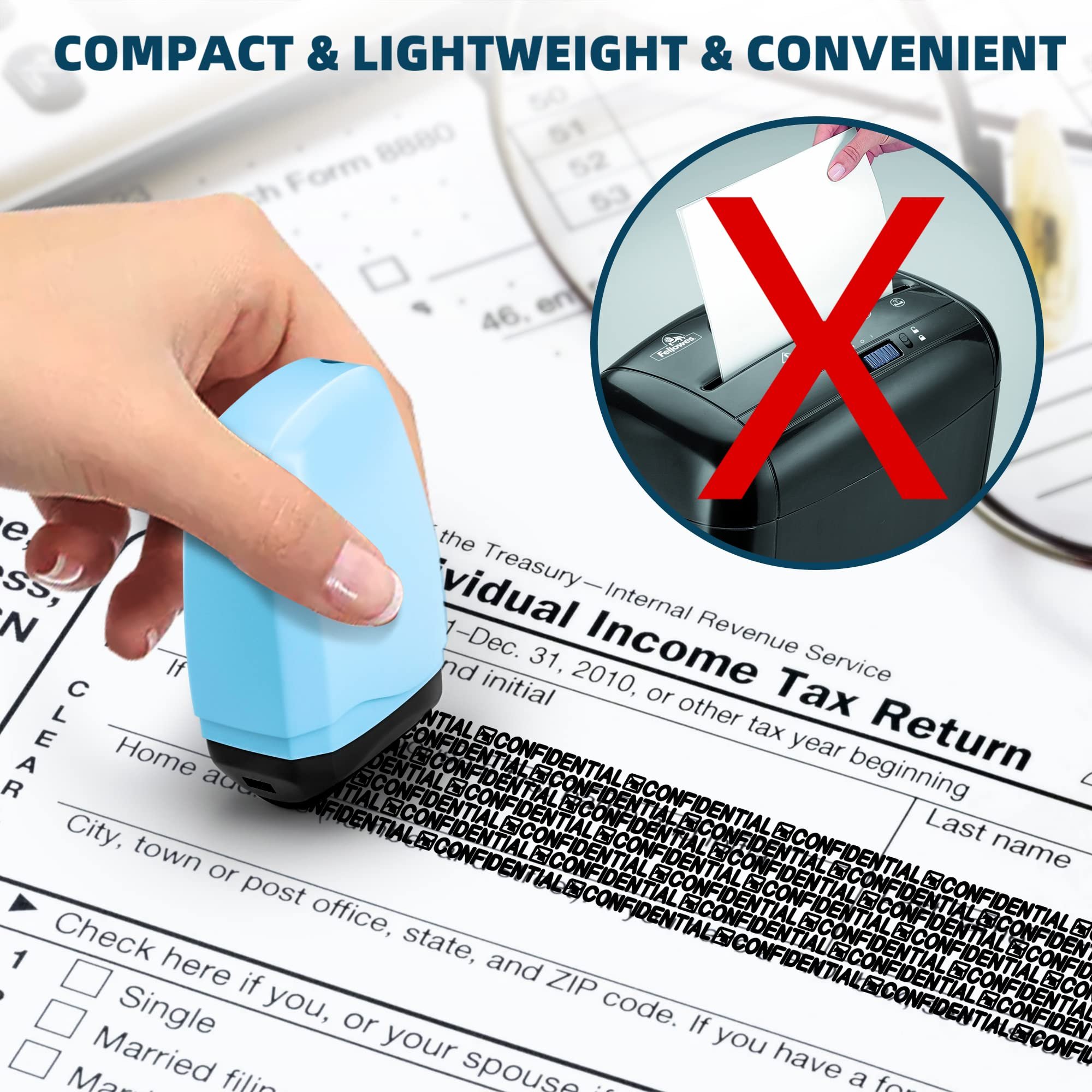 Custom confidential roller express stamp ink refil identity theft protection information roller stamp