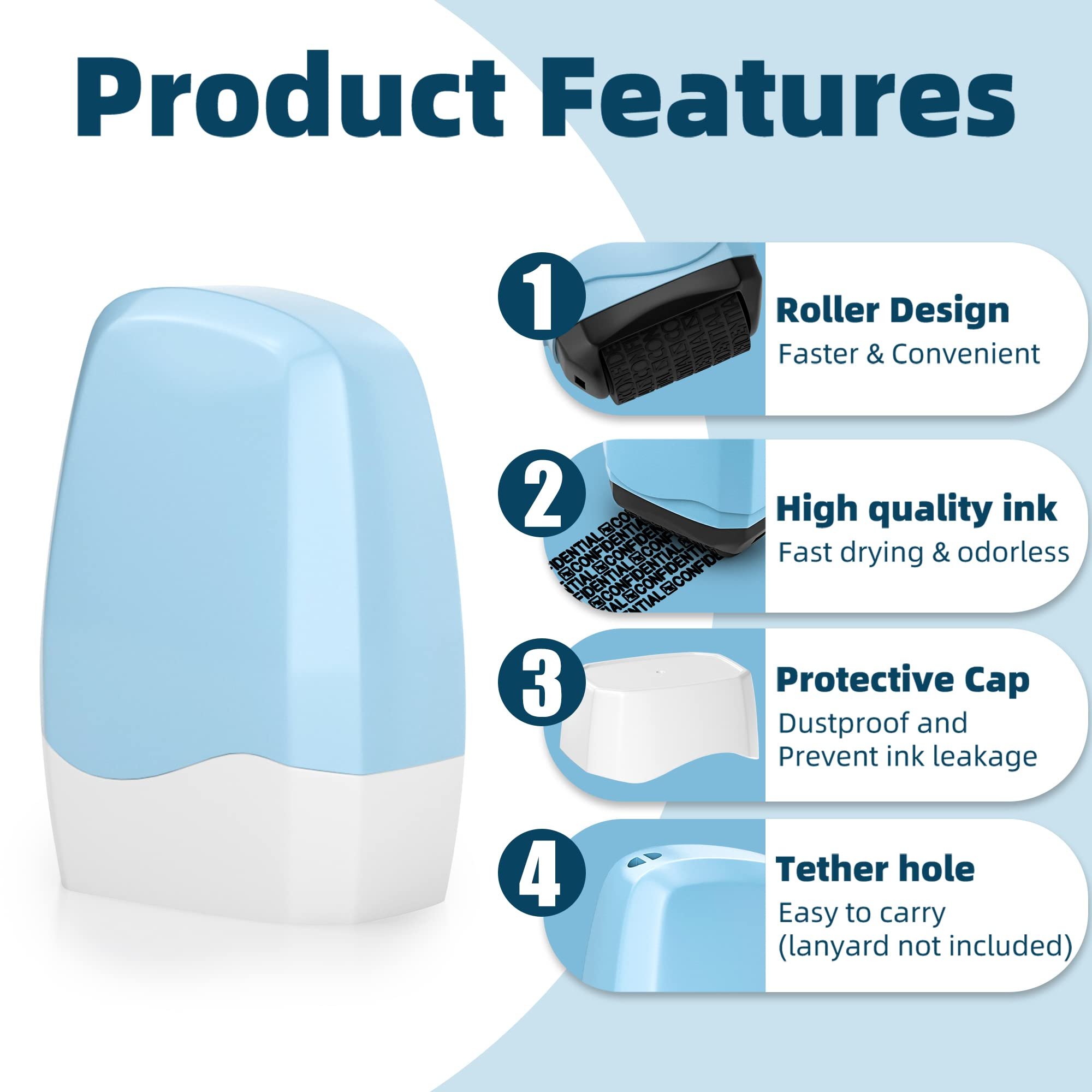 Custom confidential roller express stamp ink refil identity theft protection information roller stamp