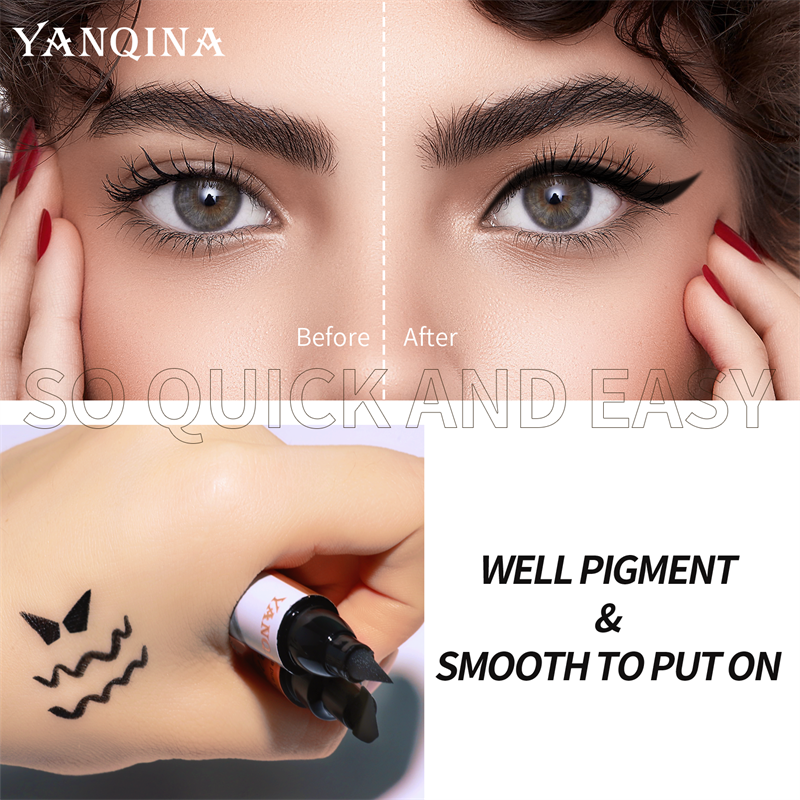 YANQINA High Quality Long Lasting Fast Dry Makeup Stamp Eyeliner Waterproof Liquid Eyeliner
