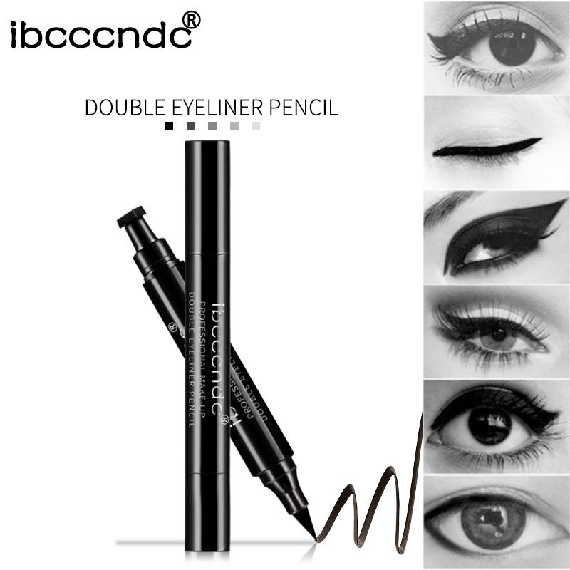 Waterproof Double Head Seal Eyeliner Stamp Pencil Cat Eye Cosmetic Makeup Tool