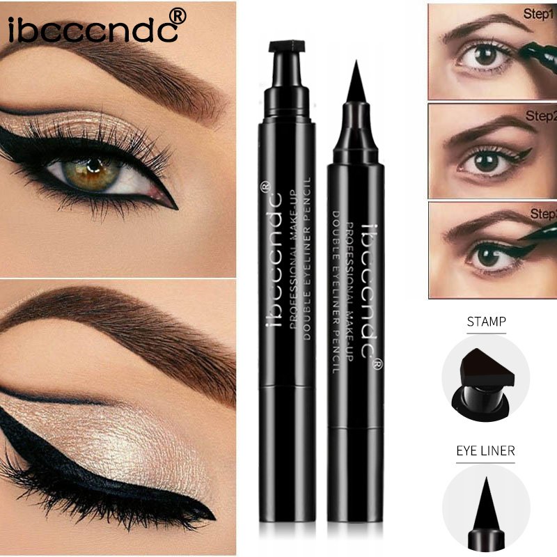 Waterproof Double Head Seal Eyeliner Stamp Pencil Cat Eye Cosmetic Makeup Tool