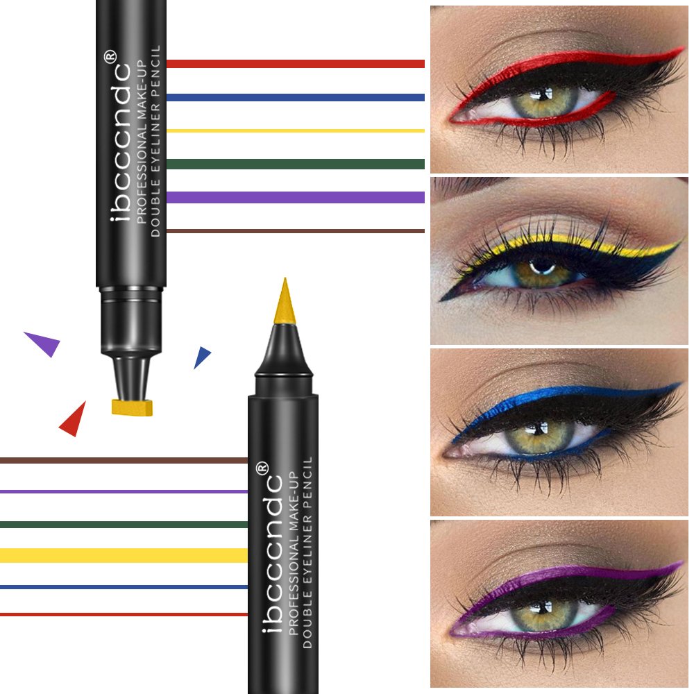 Waterproof Double Head Seal Eyeliner Stamp Pencil Cat Eye Cosmetic Makeup Tool