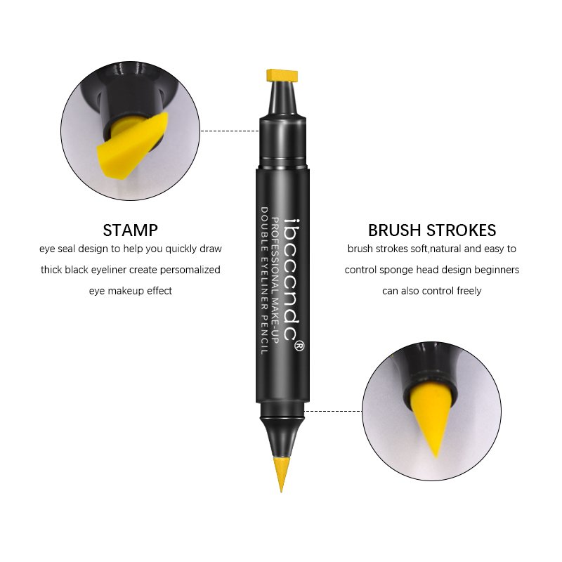 Waterproof Double Head Seal Eyeliner Stamp Pencil Cat Eye Cosmetic Makeup Tool