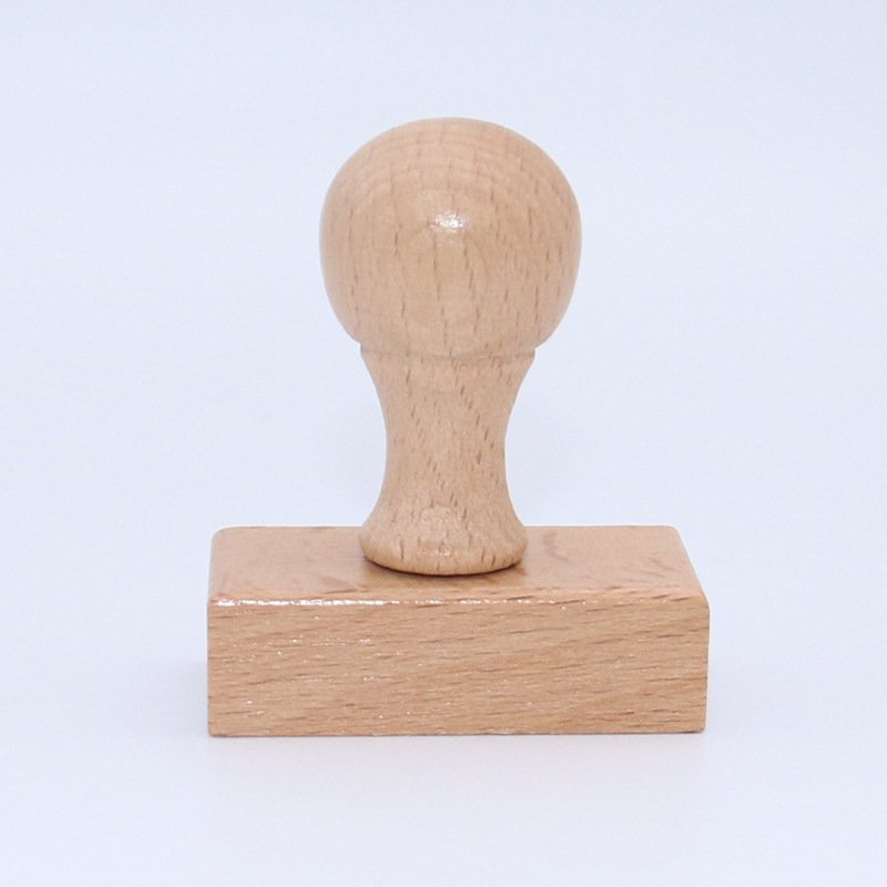 Wholesale Beech Wood Block Spot Material Diy Children's Rubber Stamp Wood Handle Stamp Material