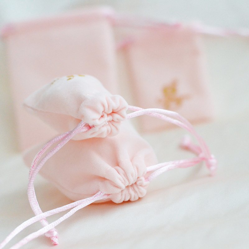custom brand pink velvet drawstring pouch logo design felt jewellery bag with foil logo