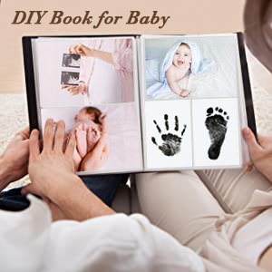 2 Pieces Baby Print Set, mess free Stamp Pad, Baby Hand Print and Footprint, Baby Foot or Hand Print Set