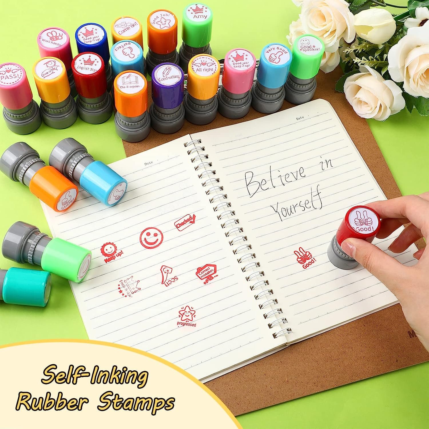 Fast delivery personalized custom design teacher supplies stamps reward rubber stamps for teachers