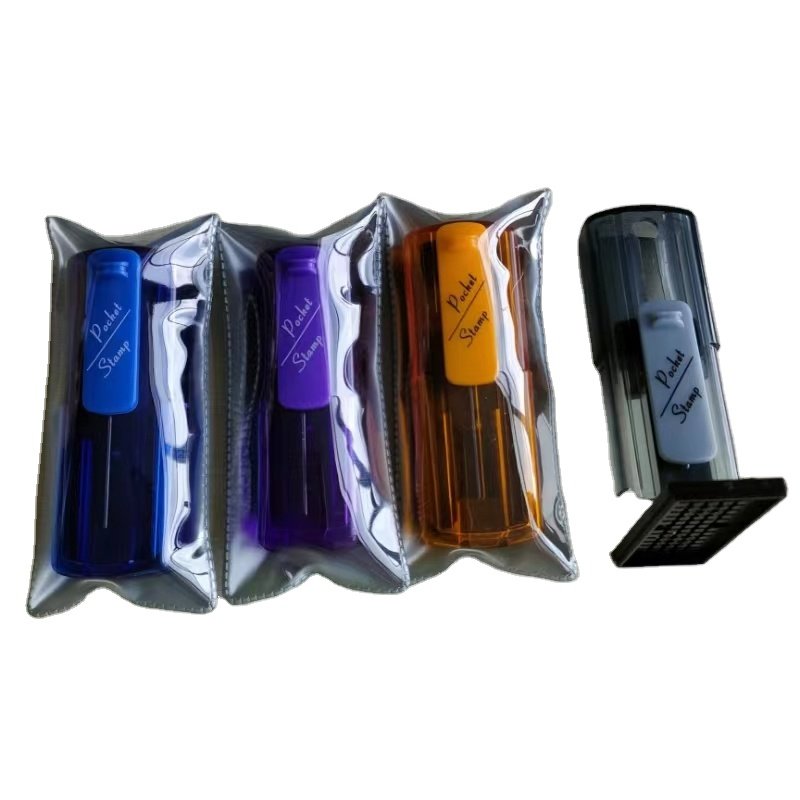 Hot sale self inking signature pocket flash stamps With assorted mount Colors pre inked pocket stamp.